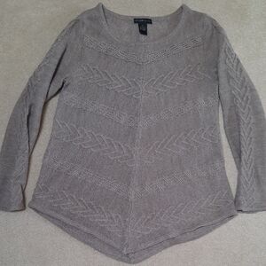 Design History Brown Crew Neck Sweater Asymmetrical Hem